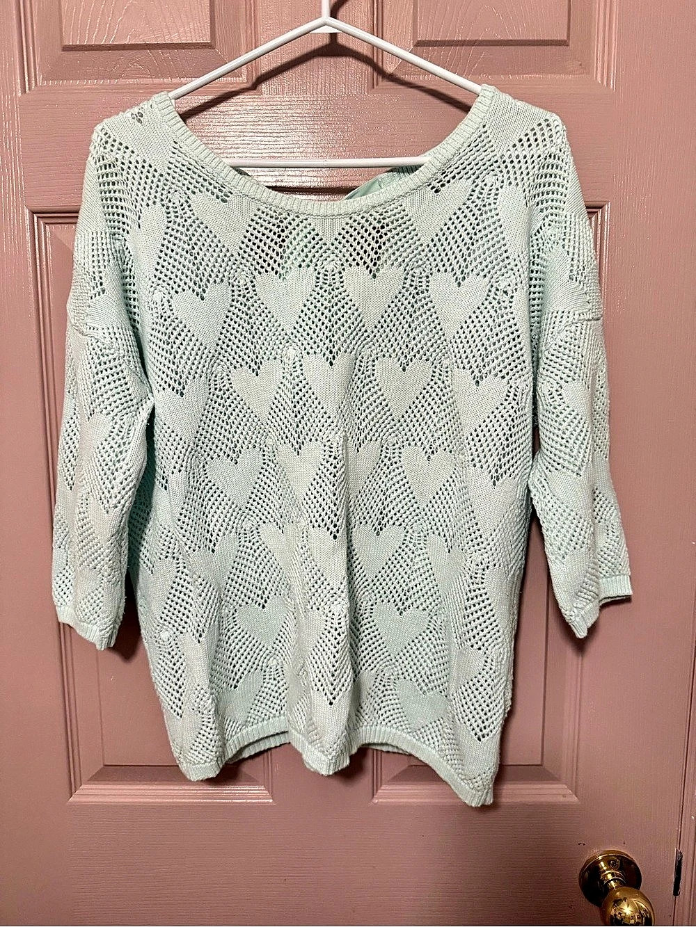 Next Heart Pattern Knit Sweater Size 12 Like New